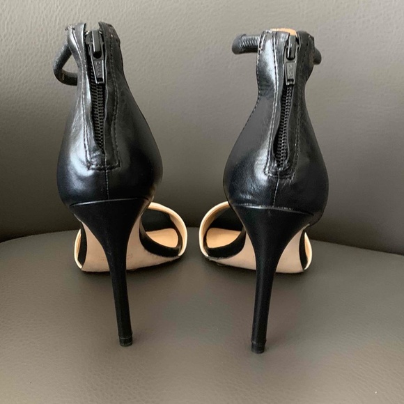 Zara Black & White Leather Summer High Heel SANDALS - Like New - Picture 7 of 11